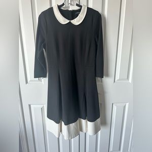 Classic Pink Tartan stretch fit and flare dress with white Peter Pan collar